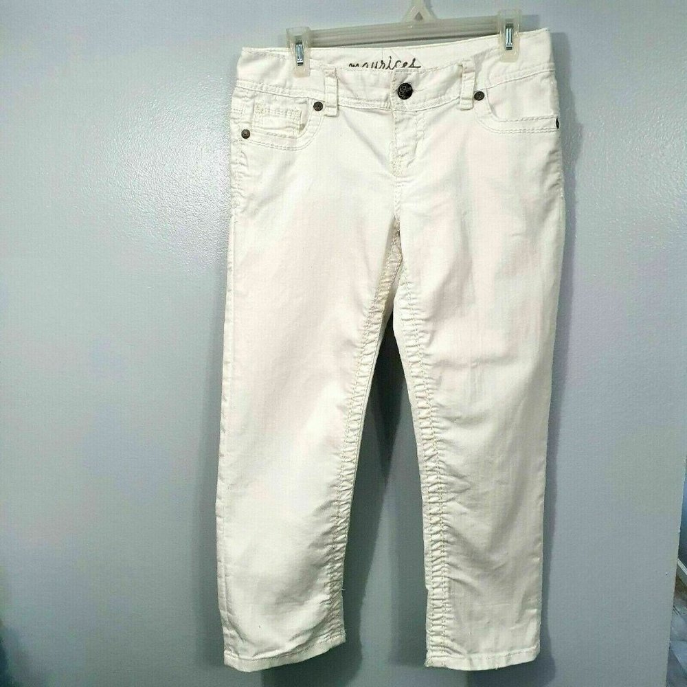 MAURICES 7/8 White Low Rise Stretch Jean Crops